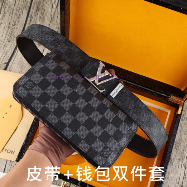 LV. Yiluweideng two-piece setWooden box, belt+wallet, two-piece setGrade: Italian imported 1 jq2djfej
