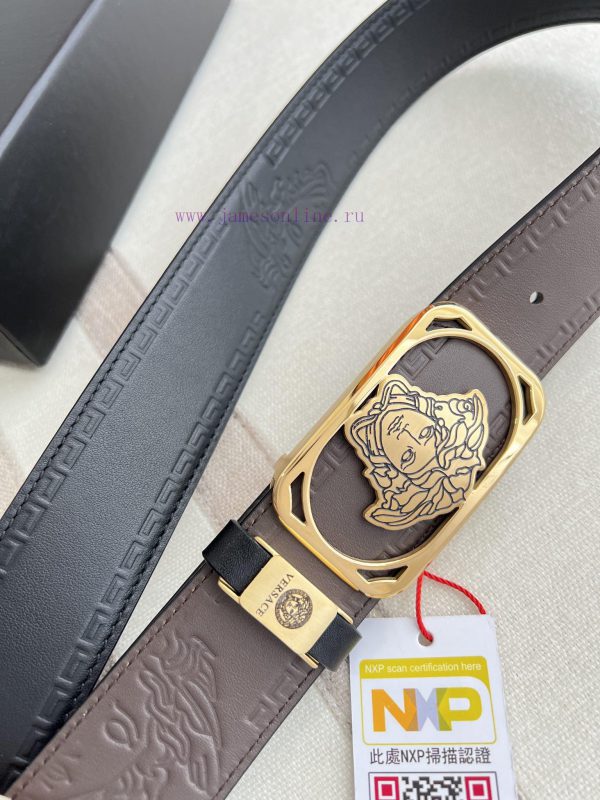 Versace. Versace Belt and BeltsHanging buckle, classic human head made of pure steel materia etkm4xgq - Image 4