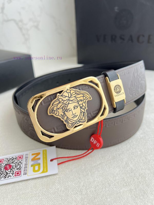 Versace. Versace Belt and BeltsHanging buckle, classic human head made of pure steel materia etkm4xgq - Image 5
