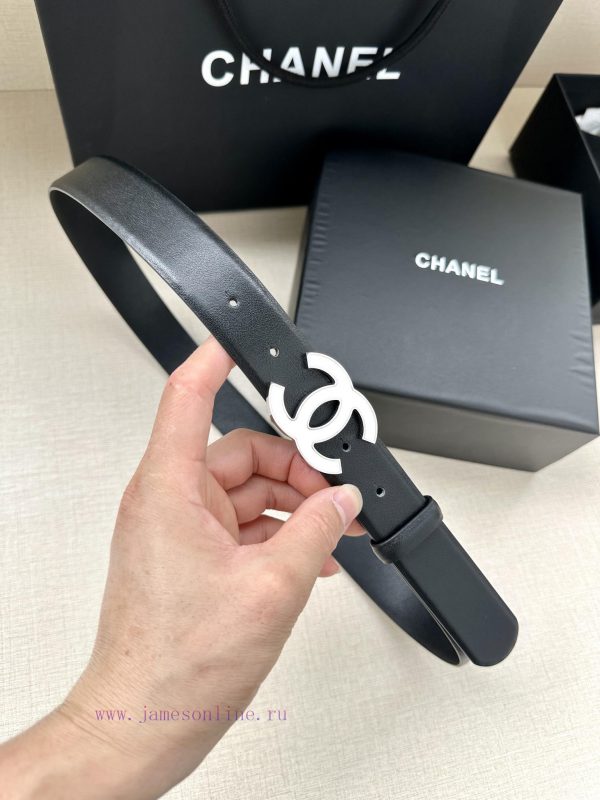 Width 3.0cm Chanel imported soft calf leather with clear grain, accessories gold silver/meta dytzvb0n