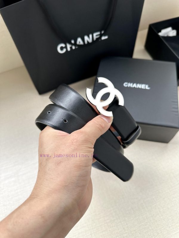 Width 3.0cm Chanel imported soft calf leather with clear grain, accessories gold silver/meta dytzvb0n - Image 4