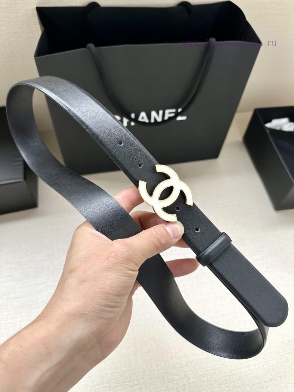 Width 3.0cm Chanel imported soft calf leather with clear grain, accessories gold silver/meta dytzvb0n - Image 7