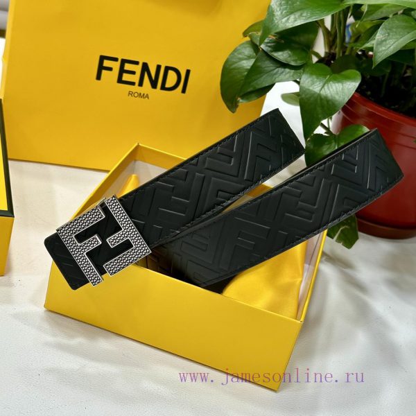 FENDL 40MM wide double-sided original calf leather with a single ruthenium palladium plated rdmvooki - Image 6