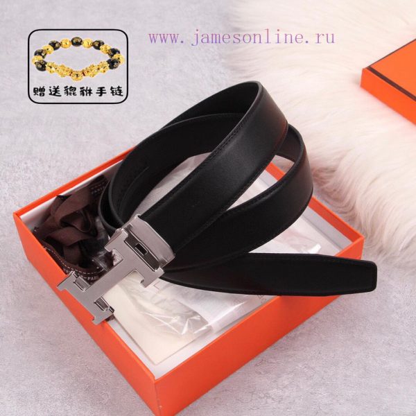 [Automatic belt buckle] Hermes 3.5mm wide double-sided imported top layer cowhide made with 7vxzuoi0