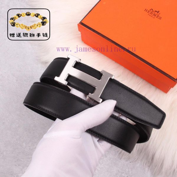 [Automatic belt buckle] Hermes 3.5mm wide double-sided imported top layer cowhide made with 7vxzuoi0 - Image 5