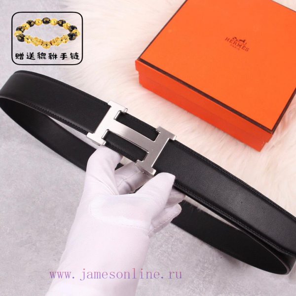 [Automatic belt buckle] Hermes 3.5mm wide double-sided imported top layer cowhide made with 7vxzuoi0 - Image 9