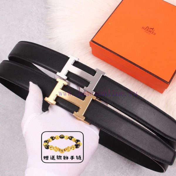 [Automatic belt buckle] Hermes 3.5mm wide double-sided imported top layer cowhide made with 1lctpjl3