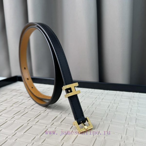 Calfskin waist belt, paired with palladium plated buckle, finely polished and diamond sparkl gaks93nd - Image 7