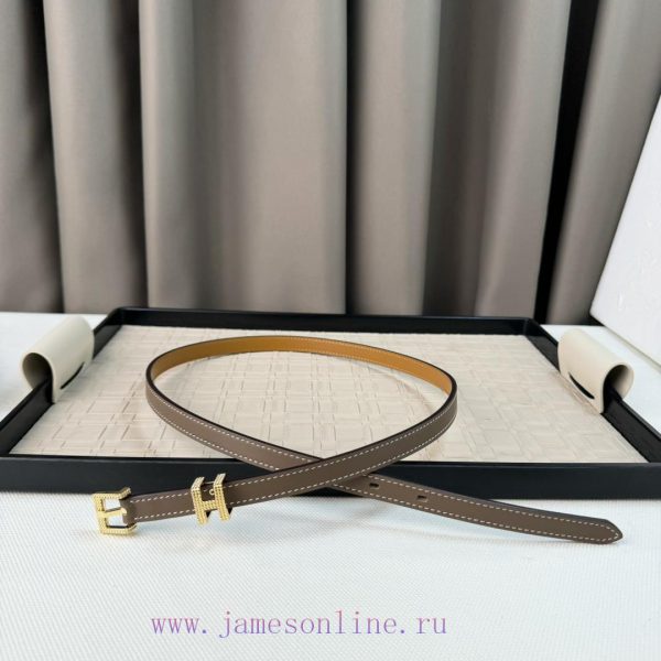 Calfskin waist belt, paired with palladium plated buckle, finely polished and diamond sparkl cacdahwg - Image 3