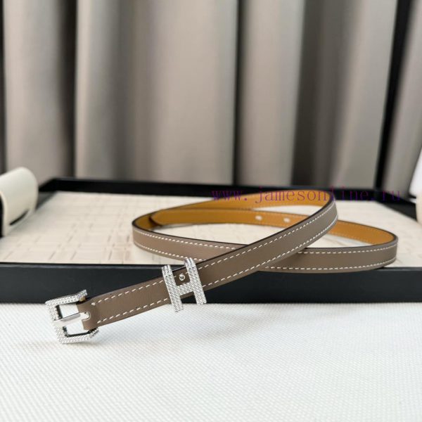 Calfskin waist belt, paired with palladium plated buckle, finely polished and diamond sparkl jtazv51u - Image 5