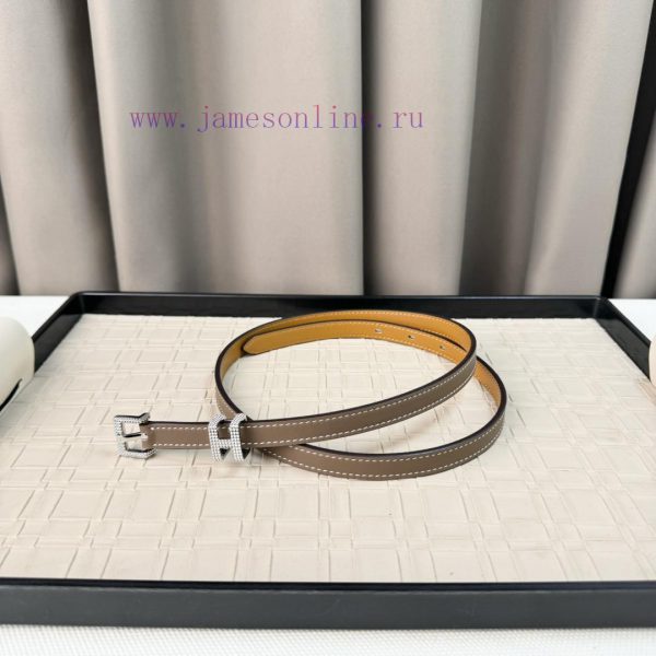Calfskin waist belt, paired with palladium plated buckle, finely polished and diamond sparkl jtazv51u - Image 7