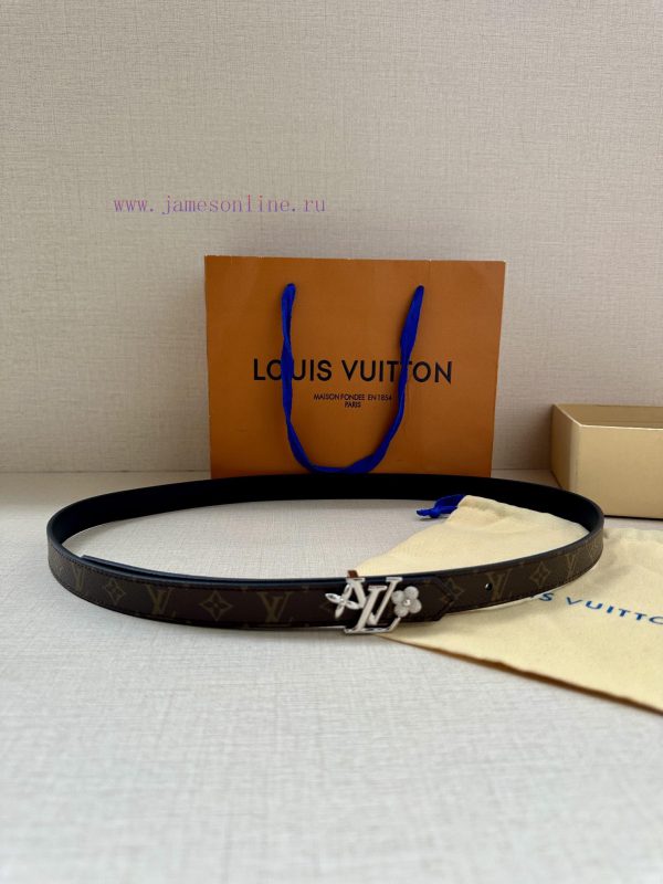 Women's 2.0-wide LV Iconic double-sided belt welcomes the new season with a slim cut, paired ot0fszey