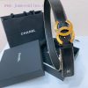 Chanel 24c brass metal imported shiny calf leather 4.0cm soft and exquisite waist belt zxem34k5