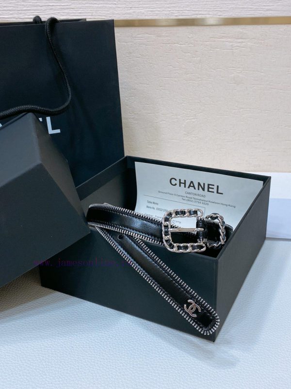 Chanel 24c brass metal imported shiny calf leather 2.0cm soft and exquisite waist belt 14ofid1p - Image 9