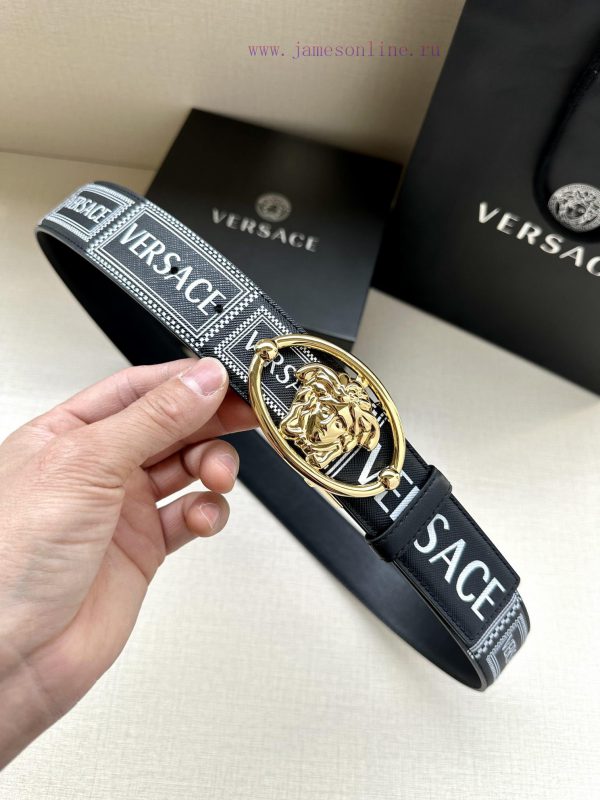 Width 3.8cm V E R S A C E Versace This soft top leather strap from Versace is paired with an d8vmjk3k