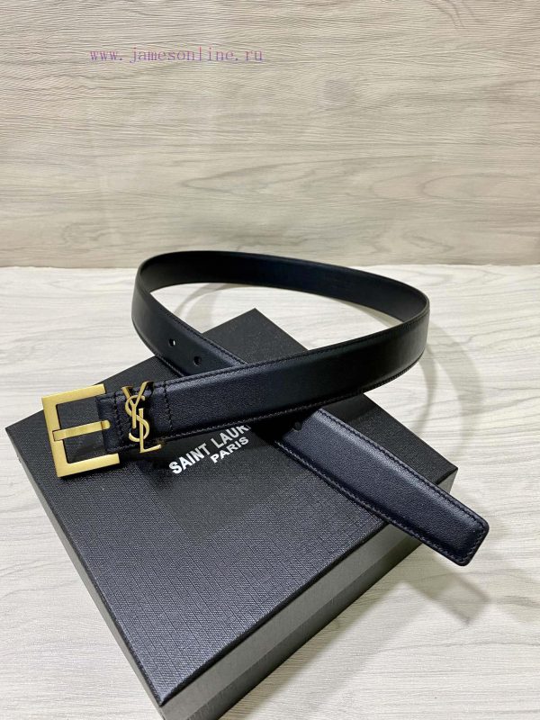 YSL Saint Laurent 30mm strap is made of double-sided cowhide, the same model, new model spec 72unay3f