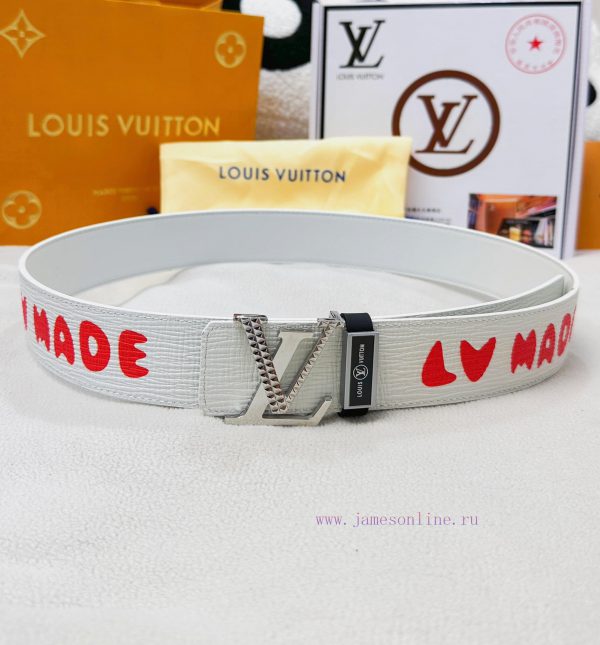 Belt LV Louis ReproductionThe waistband is made of 100% head layer cowhide, ensuring a genui 60u36fvw - Image 3