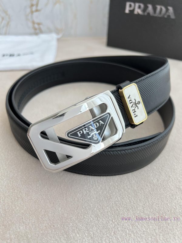 Prada PRADA Belt Automatic BeltAutomatic belt, classic acrylic pure steel material automatic cmmk1r4x