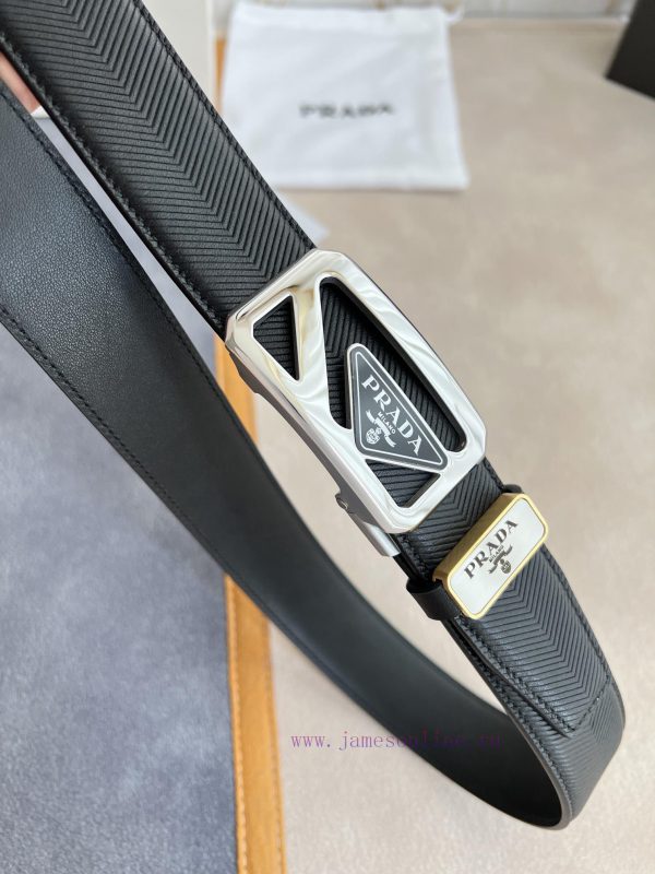 Prada PRADA Belt Automatic BeltAutomatic belt, classic acrylic pure steel material automatic cmmk1r4x - Image 5