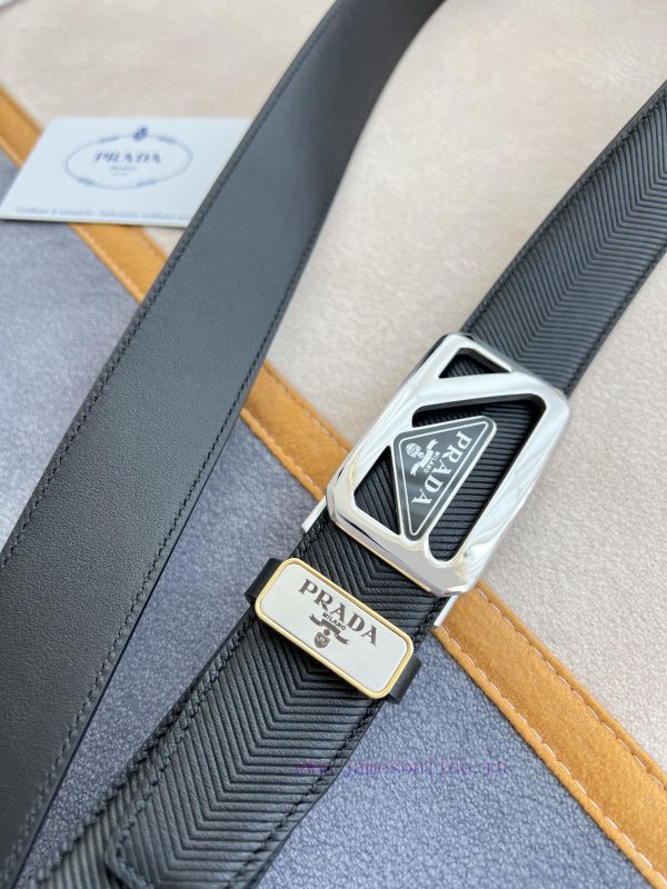 Prada PRADA Belt Automatic BeltAutomatic belt, classic acrylic pure steel material automatic cmmk1r4x - Image 7