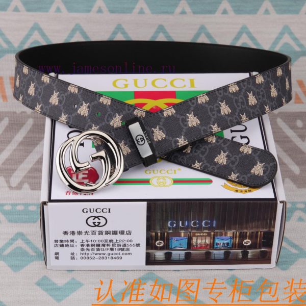 Belt and belt Gucci leather beltMen's belt material: 100% head layer cowhide belt, guarantee 1osj71g5 - Image 4