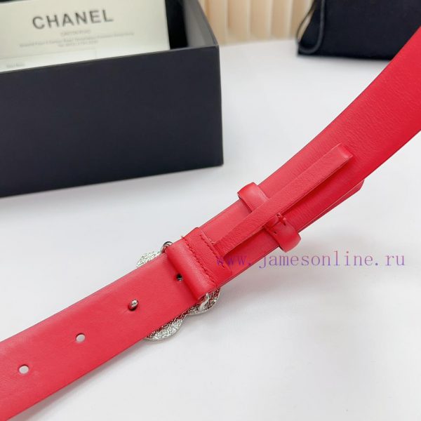 3.0cm Chanel new belt, double-sided top layer cowhide material, length. 758.80.85.90.95.100 yuhczf5v - Image 9
