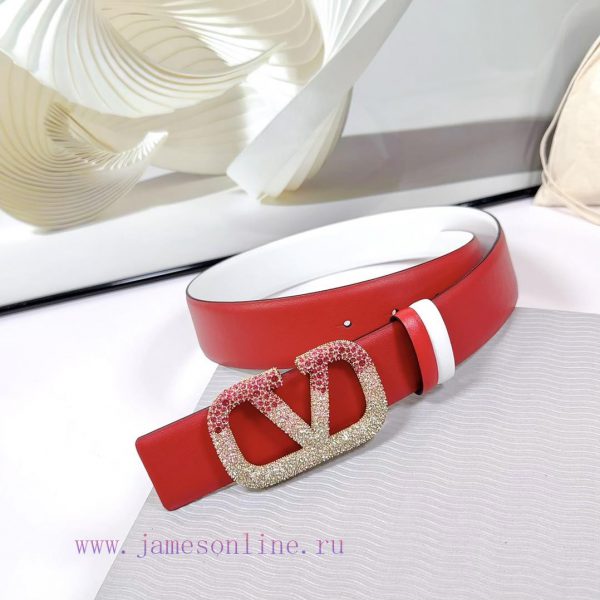 4.0cm Valentino new belt, double-sided top layer cowhide material, length 75.80.85.90.95.100 qauv4dmj - Image 7