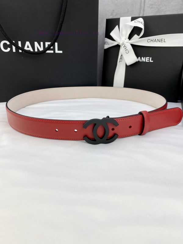 Width 3.0cm Chanel Women's Classic Belt and Strap New Smooth Inner Lining Matte Leather with zpfoszgb