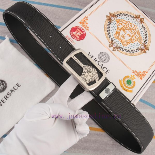 Belt belt Versace cowhide beltMen's belt material: 100% head layer cowhide belt, guaranteed 9zigunct - Image 3