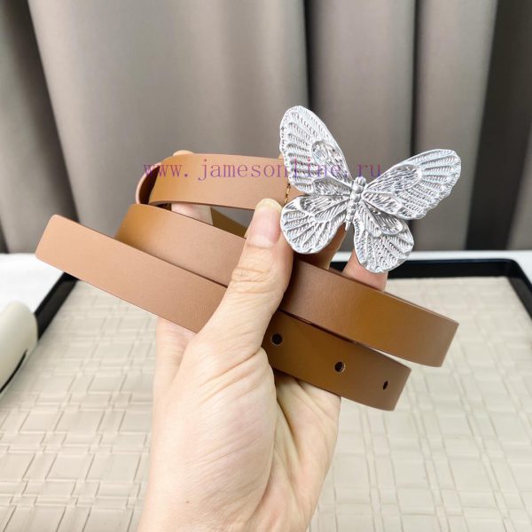 Dior 24 Early Spring New C D Buckle Brass 🦋 Cowhide belt classic forever 2.0cm l0bitm3b - Image 6