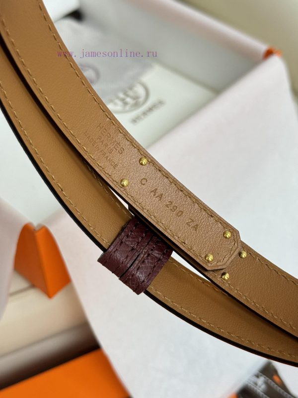 Hermes Women's BeltFull set of 1.8mm women's Kelly original imported leather K gold/platinum z0a8ujno - Image 5
