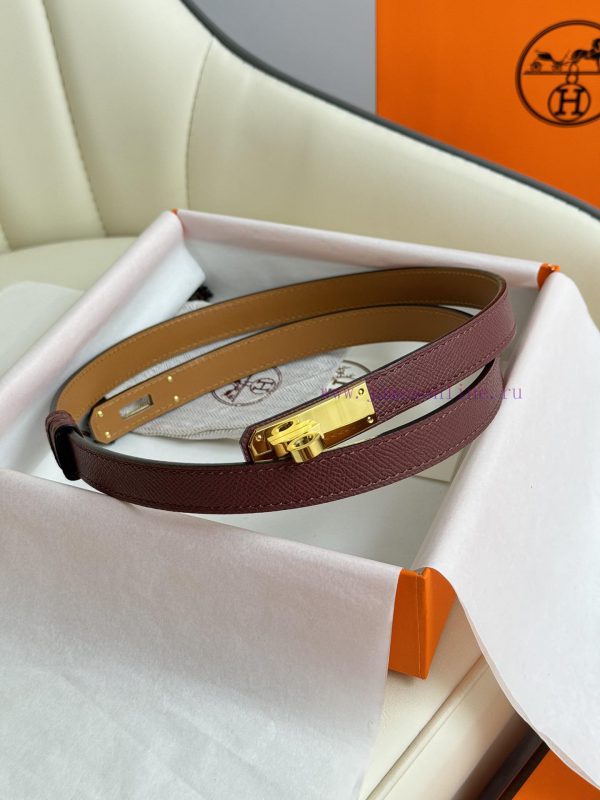 Hermes Women's BeltFull set of 1.8mm women's Kelly original imported leather K gold/platinum z0a8ujno - Image 6