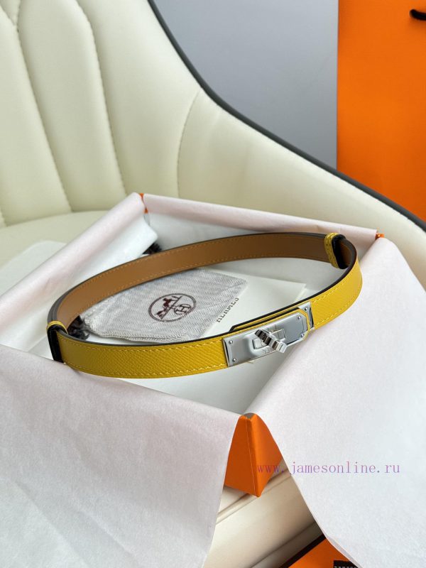 Hermes Women's BeltFull set of 1.8mm women's Kelly original imported leather K gold/platinum zccmdjjk