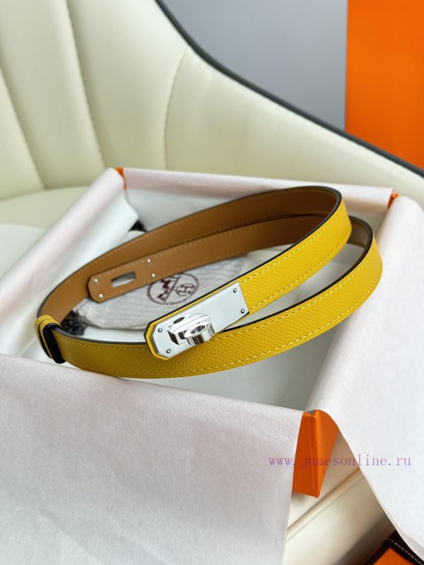 Hermes Women's BeltFull set of 1.8mm women's Kelly original imported leather K gold/platinum zccmdjjk - Image 3