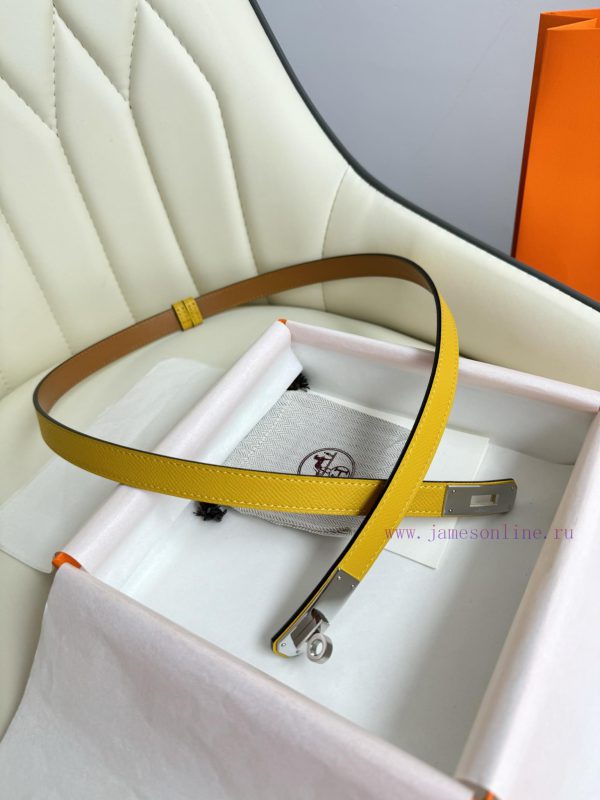 Hermes Women's BeltFull set of 1.8mm women's Kelly original imported leather K gold/platinum zccmdjjk - Image 4