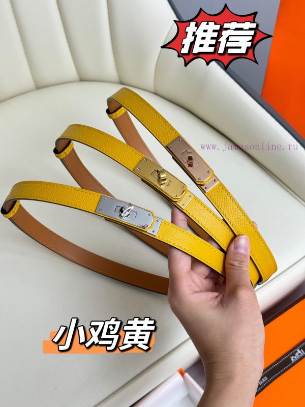 Hermes Women's BeltFull set of 1.8mm women's Kelly original imported leather K gold/platinum zccmdjjk - Image 9