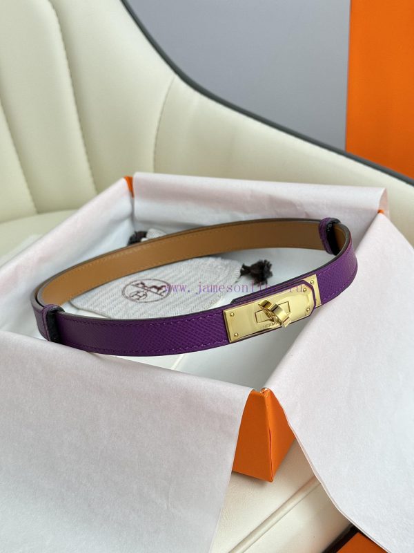 Hermes Women's BeltFull set of 1.8mm women's Kelly original imported leather K gold/platinum 639ac2fu