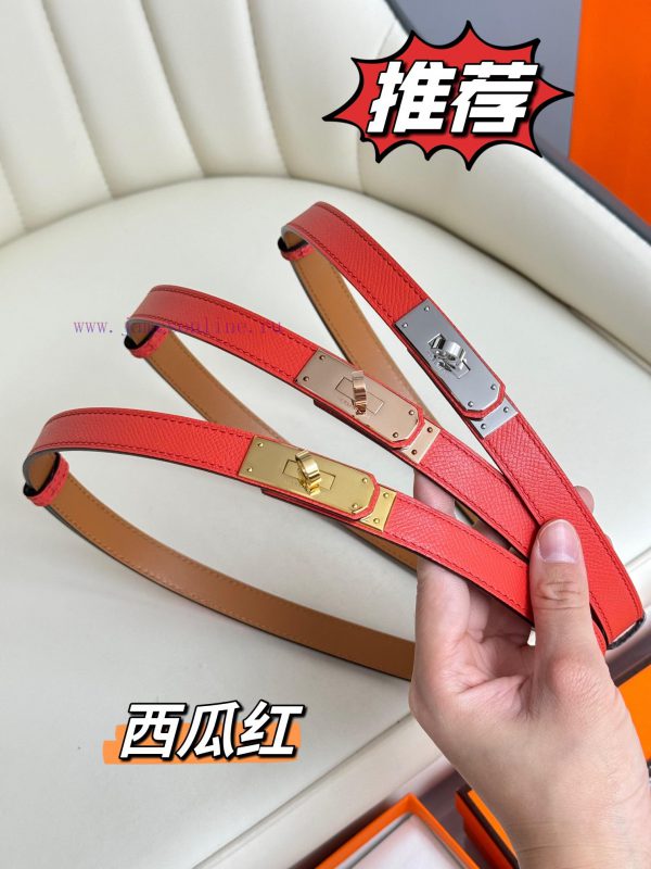 Hermes Women's BeltFull set of 1.8mm women's Kelly original imported leather K gold/platinum sxvjhst9