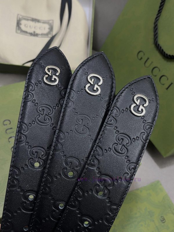 ￥ comes with a complete gift box GUCCI. GucciFull set of 3.8cm imported calf leather embossi 9x1527et - Image 7