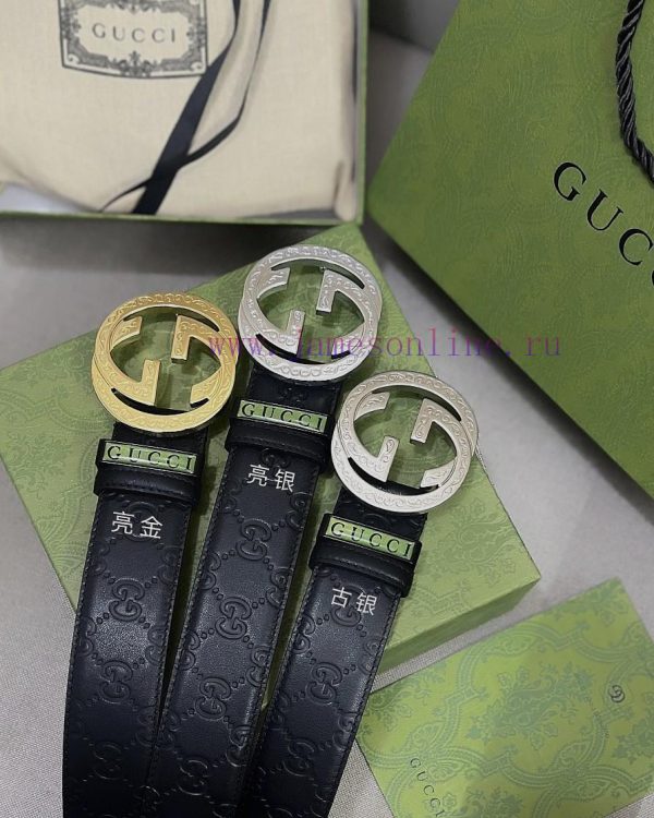 ￥ comes with a complete gift box GUCCI. GucciFull set of 3.8cm imported calf leather embossi 9x1527et - Image 8