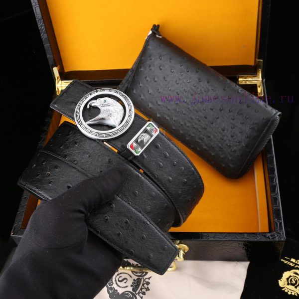 MADE IN ITALYWooden box with accompanying picturesStephen Belt and Wallet SetBuckle material m1255iol