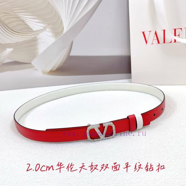 2.0cm Valentino double-sided plain waist belt, double-sided top layer cowhide material, leng a0cs4e9s