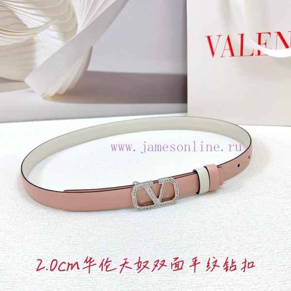 2.0cm Valentino double-sided plain waist belt, double-sided top layer cowhide material, leng bo38phqa