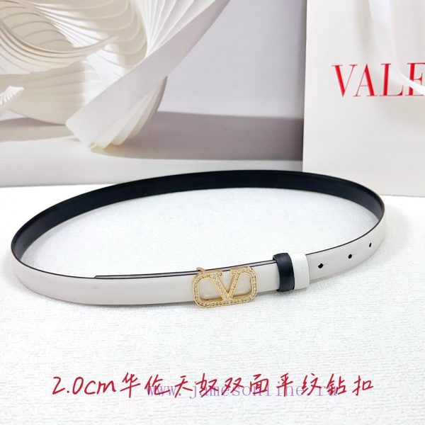 2.0cm Valentino double-sided plain waist belt, double-sided top layer cowhide material, leng gq8uim6z