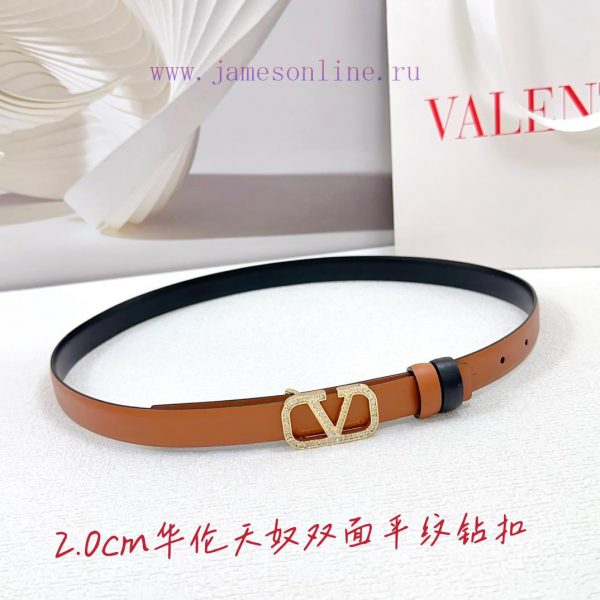 2.0cm Valentino double-sided plain waist belt, double-sided top layer cowhide material, leng 23r7tlt6