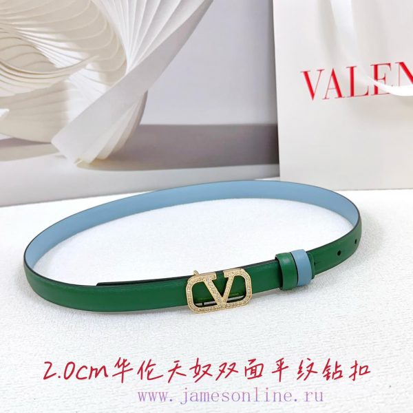 2.0cm Valentino double-sided plain waist belt, double-sided top layer cowhide material, leng sb1x0dlf