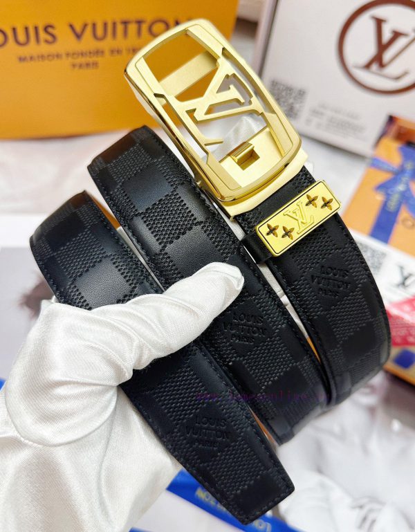 Belt LV Louis Vuitton automatic buckle-Belt replica The automatic belt series is made of 100 2uenkkrx - Image 3