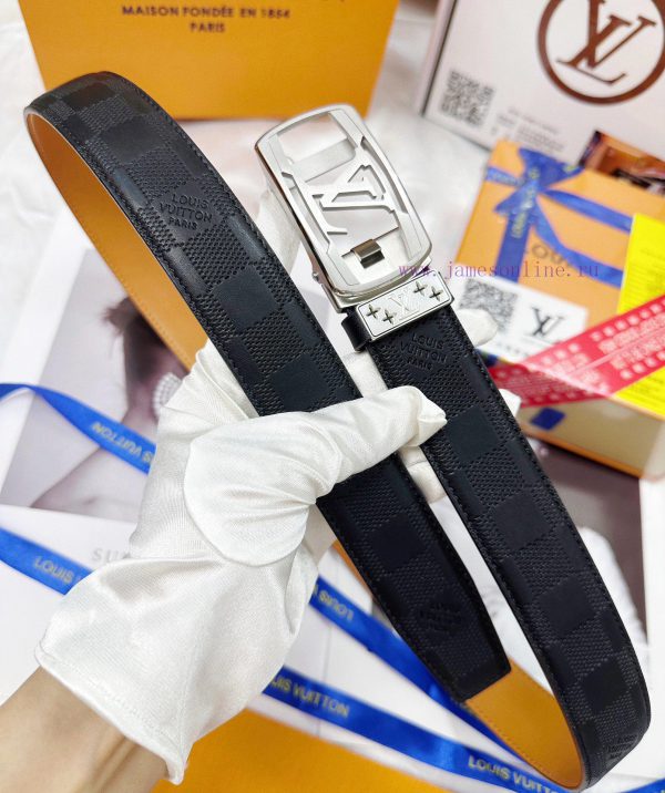 Belt LV Louis Vuitton automatic buckle-Belt replica The automatic belt series is made of 100 ufp5sx5j - Image 5