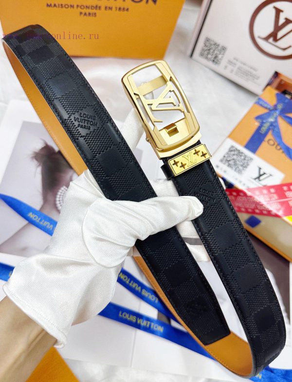 Belt LV Louis Vuitton automatic buckle-Belt replica The automatic belt series is made of 100 2uenkkrx - Image 5