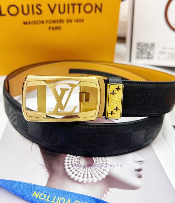 Belt LV Louis Vuitton automatic buckle-Belt replica The automatic belt series is made of 100 2uenkkrx - Image 6
